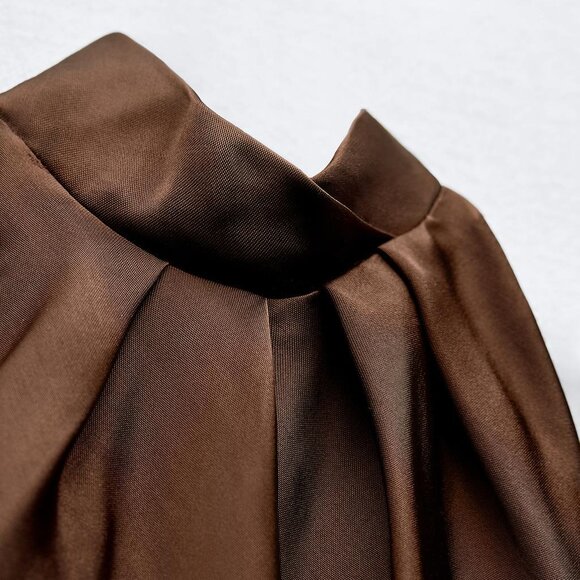 ZARA - Open Back Satin Effect Dress - Picture 6 of 7